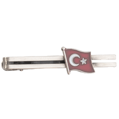 TÜRK BAYRAKLI KRAVAT İĞNESİ - GÜMÜŞ
