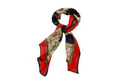 Halat Desen Lacivert Polyester Fular