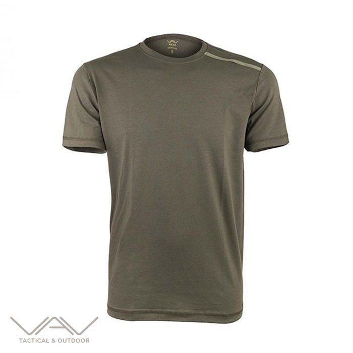 VAV Baseti-03 Yuvarlak Yaka Tişört - Haki